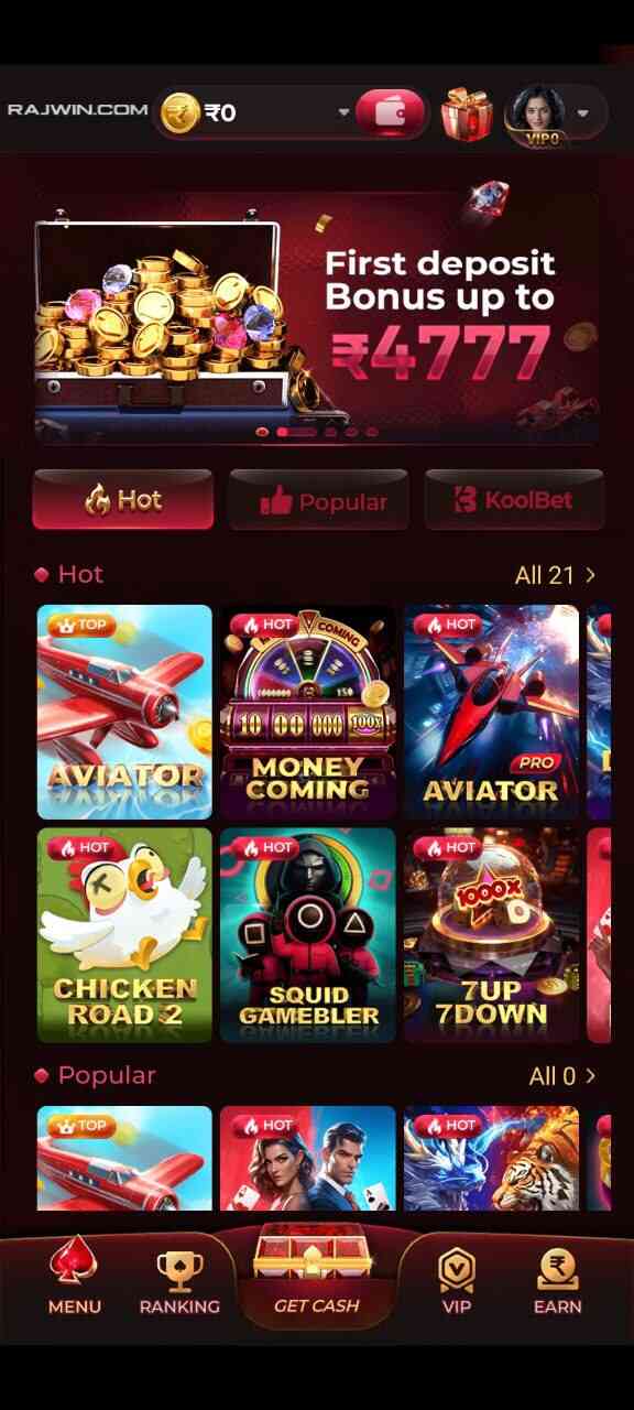 RajWin game platform premium logo illustration